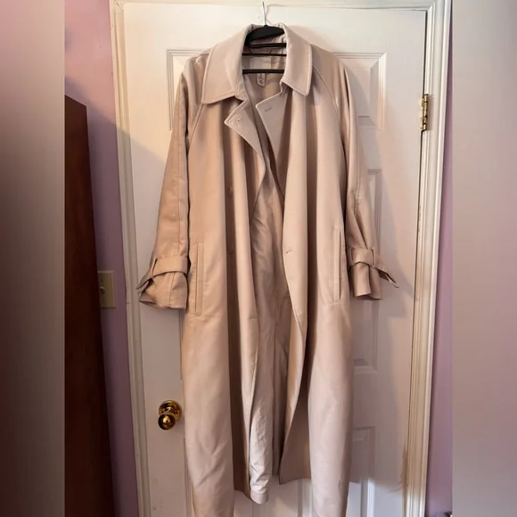 H&M Light Beige Long Trench Coat - Picture 1 of 4